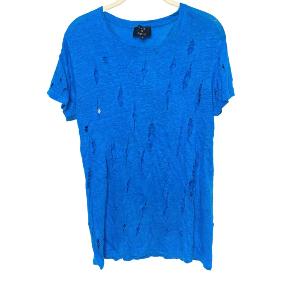 IRO | Linen Clay T-Shirt Bright Blue Tee Shirt Small Barney's New York